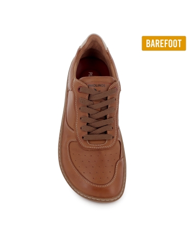 Zapato cordones piel barefoot plantilla extraible hombre marron