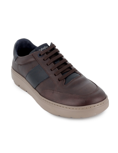Zapato cordones piel con plantilla adaptable hombre marron