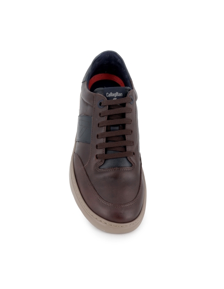 Zapato cordones piel con plantilla adaptable hombre marron