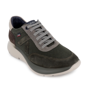 Deportivo piel y nylon suela amortiguadora hombre verde 2
