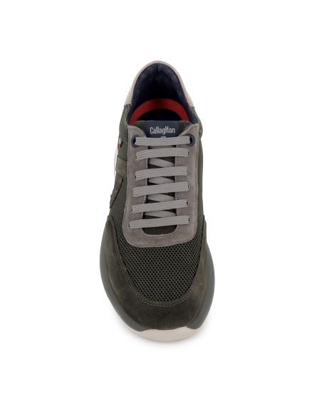 Deportivo piel y nylon suela amortiguadora hombre verde