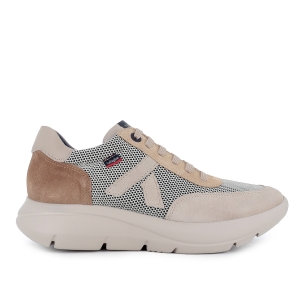 Deportivo piel y nylon suela amortiguadora hombre camel