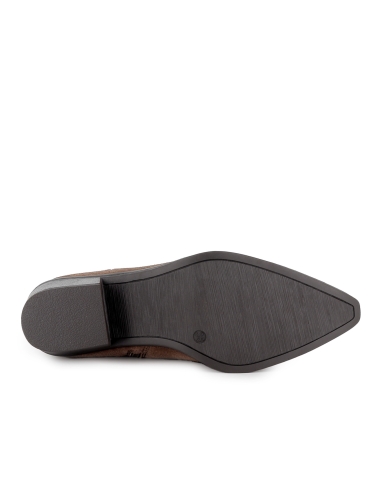 Bota tejana piel bordados y pedreria tacon cubano mujer taupe