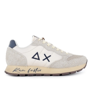 Deportivas running combi serraje y nylon vintage hombre natural