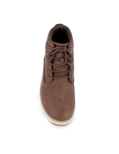Bota elegante cordones hombre marron
