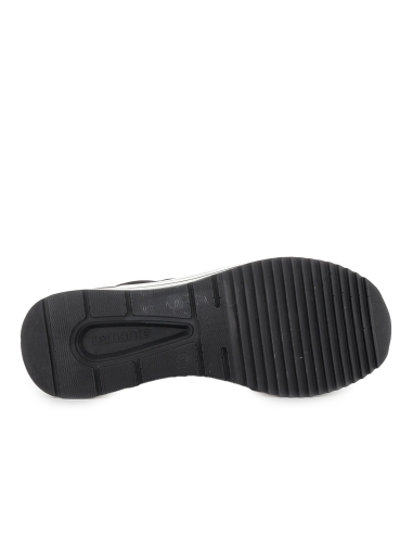 Deportiva piel cuña media cremallera mujer negro y leopardo