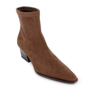 Botin tejano ante elastico tacon cubano slip-in mujer marron 2