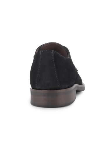 Zapato de cordones piel serraje estilo vestir hombre marino