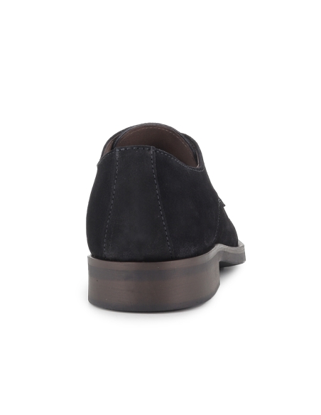 Zapato de cordones piel serraje estilo vestir hombre marino