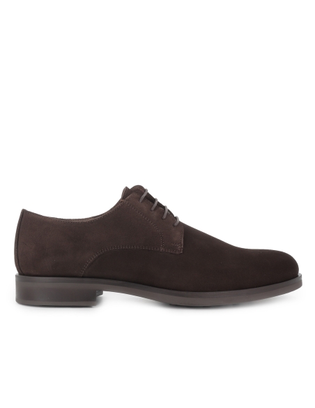 Zapato de cordones piel serraje estilo vestir hombre marron
