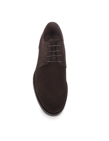 Zapato de cordones piel serraje estilo vestir hombre marron
