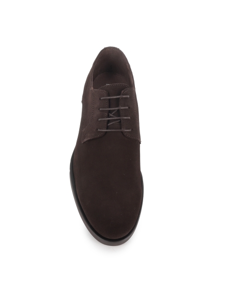 Zapato de cordones piel serraje estilo vestir hombre marron