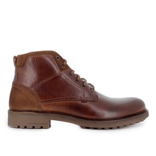 Bota piel cordones y cremallera estilo sport hombre cuero