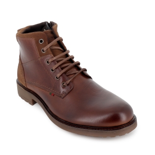 Bota piel cordones y cremallera estilo sport hombre cuero 2