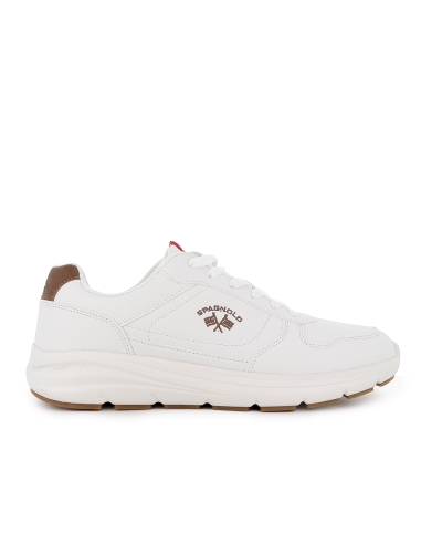Deportiva casual napa PU ultraligero cordones hombre blanco