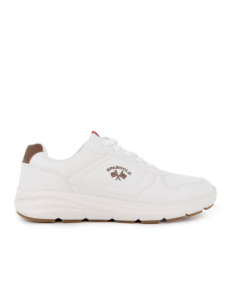Deportiva casual napa PU ultraligero cordones hombre blanco