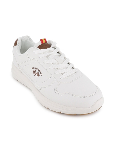 Deportiva casual napa PU ultraligero cordones hombre blanco