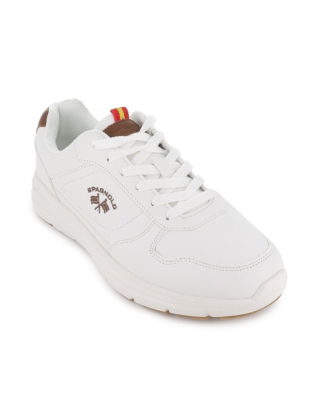 Deportiva casual napa PU ultraligero cordones hombre blanco