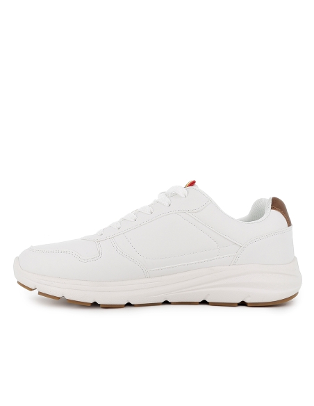Deportiva casual napa PU ultraligero cordones hombre blanco