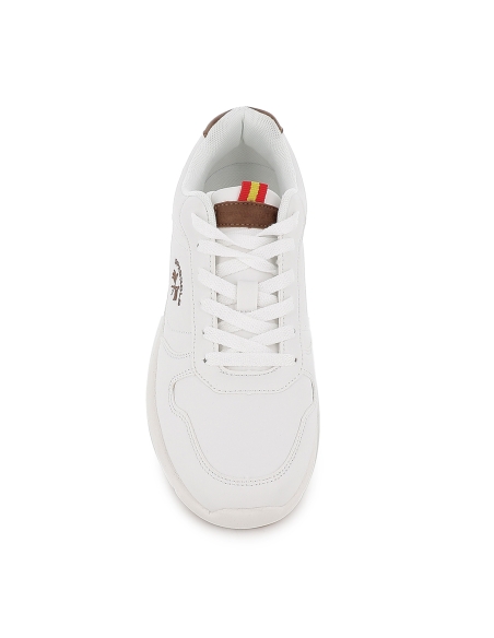 Deportiva casual napa PU ultraligero cordones hombre blanco