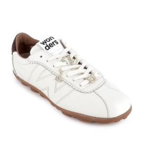 Deportiva retro serraje y piel textura con cordones mujer blanco 2