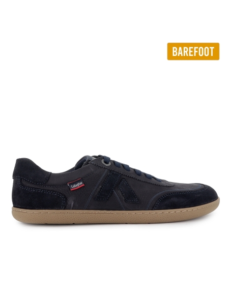 Deportiva barefoot piel hidrofuga planta extraible hombre azul