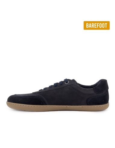 Deportiva barefoot piel hidrofuga planta extraible hombre azul