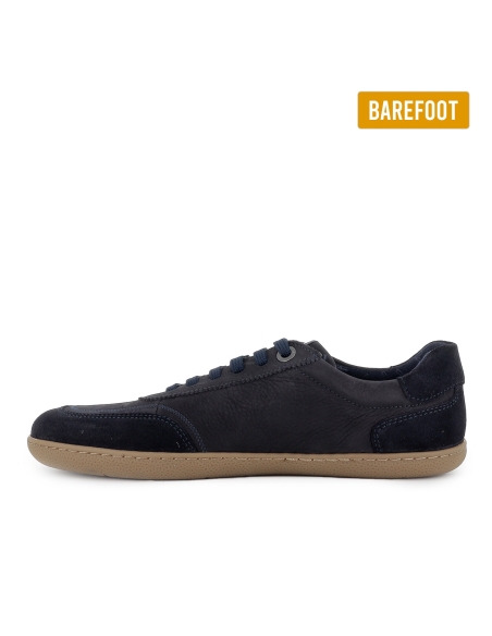 Deportiva barefoot piel hidrofuga planta extraible hombre azul
