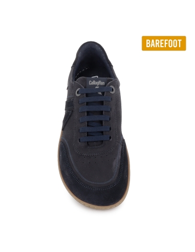 Deportiva barefoot piel hidrofuga planta extraible hombre azul