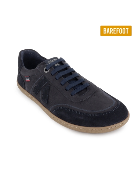 Deportiva barefoot piel hidrofuga planta extraible hombre azul