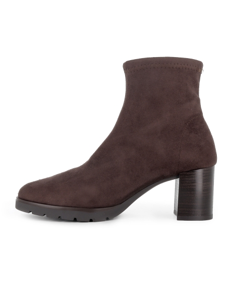 Botin licra ante elastico slip-in tacon recto mujer marron