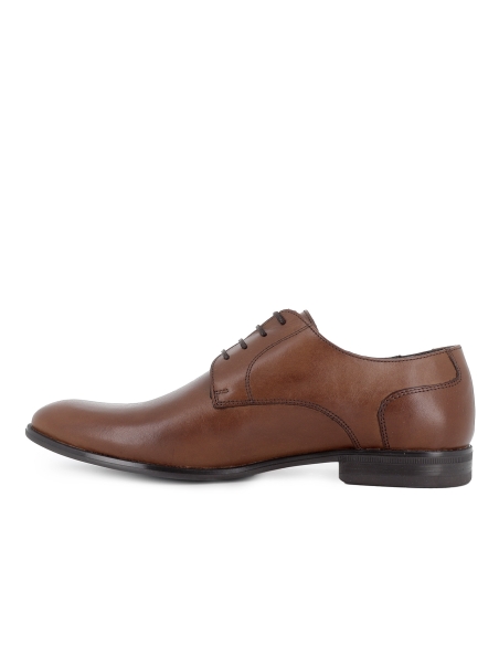 Zapato cordones piel vestir elegante hombre marron