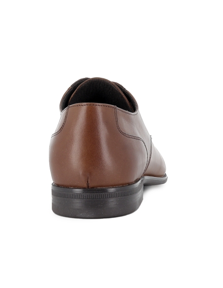 Zapato cordones piel vestir elegante hombre marron