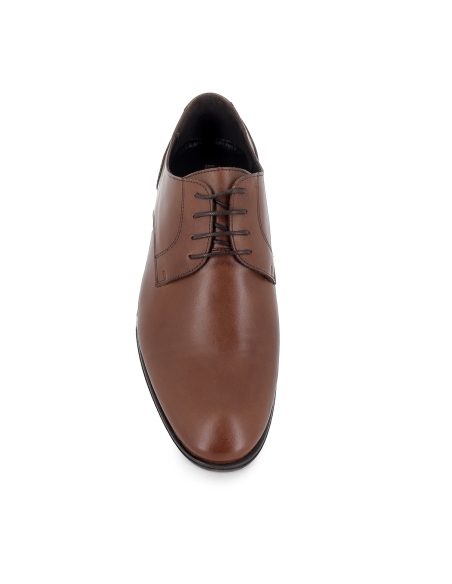 Zapato cordones piel vestir elegante hombre marron