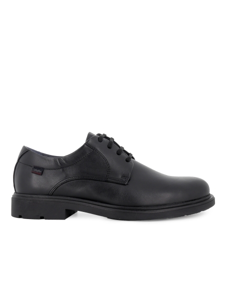 Zapato cordones piel natural con forro transpirable hombre negro