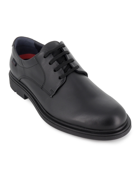 Zapato cordones piel natural con forro transpirable hombre negro