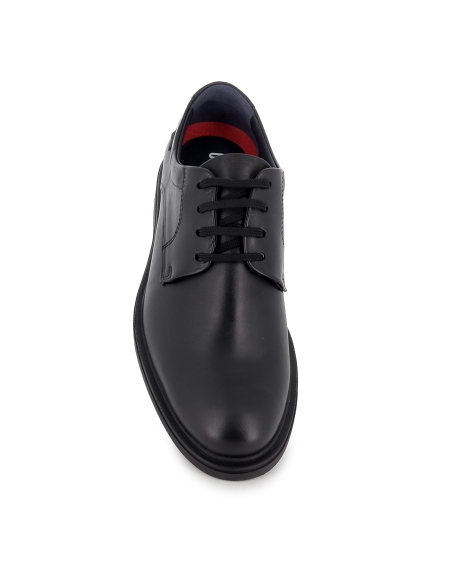 Zapato cordones piel natural con forro transpirable hombre negro