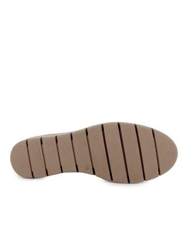 Deportiva piel cordon elastico planta extraible mujer cuña beige