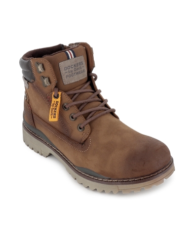 Bota corta casual collarin acolchado plantilla hombre marron