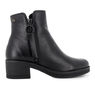 Botin piel suela cremallera lateral tacon medio mujer negro