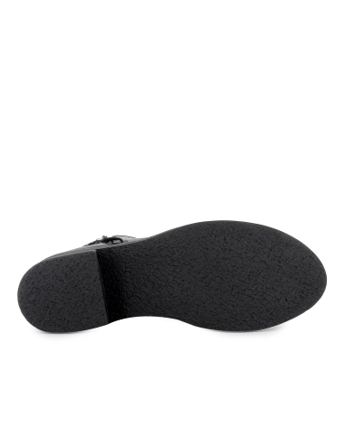 Botin piel suela cremallera lateral tacon medio mujer negro