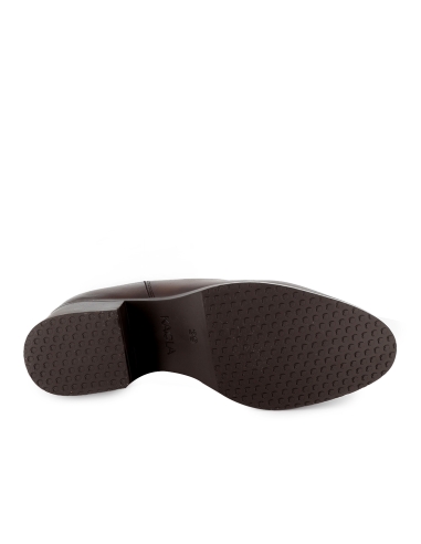 Bota alta piel cremallera y plantilla acolchada tacon mujer gris