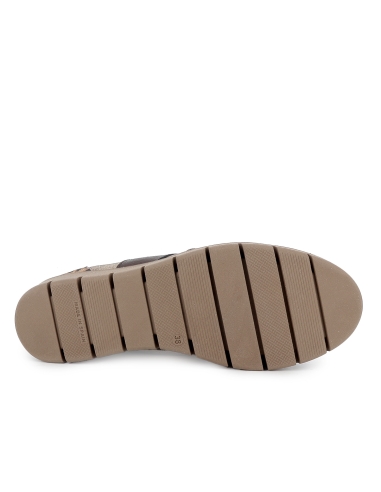 Deportiva piel cordon elastico planta extraible mujer cuña marron