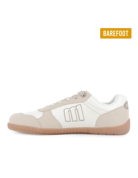 Deportivas veganas y barefoot cordones mujer beige