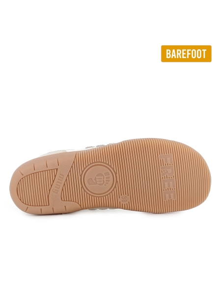 Deportivas veganas y barefoot cordones mujer beige