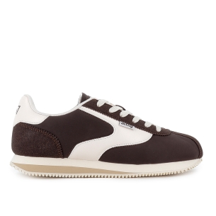 Deportiva PU retrorunning inspiracion años 70 mujer marron