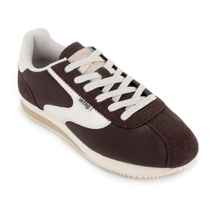 Deportiva PU retrorunning inspiracion años 70 mujer marron 2