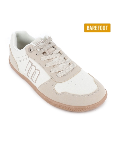 Deportivas veganas y barefoot cordones mujer marfil