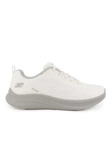 Deportivas malla knit con cordones Memory Foam mujer blanca