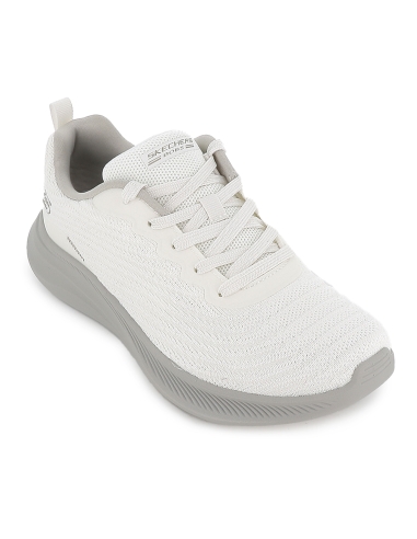 Deportivas malla knit con cordones Memory Foam mujer blanca
